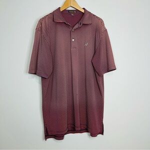 Peter Millar Cherry Striped Summer Comfort Performance Polo L